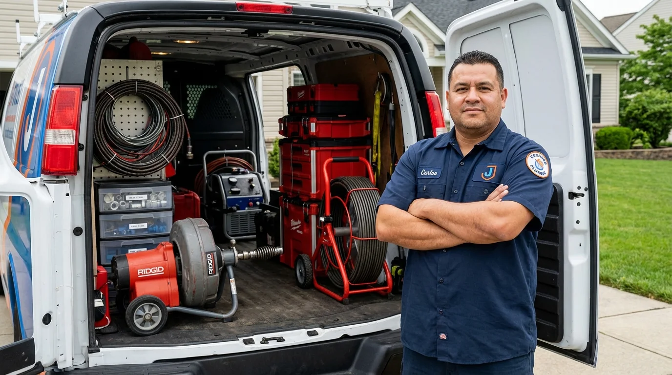 Professional drain cleaning equipment and Johns Plumbing LLC plumber in Baton Rouge