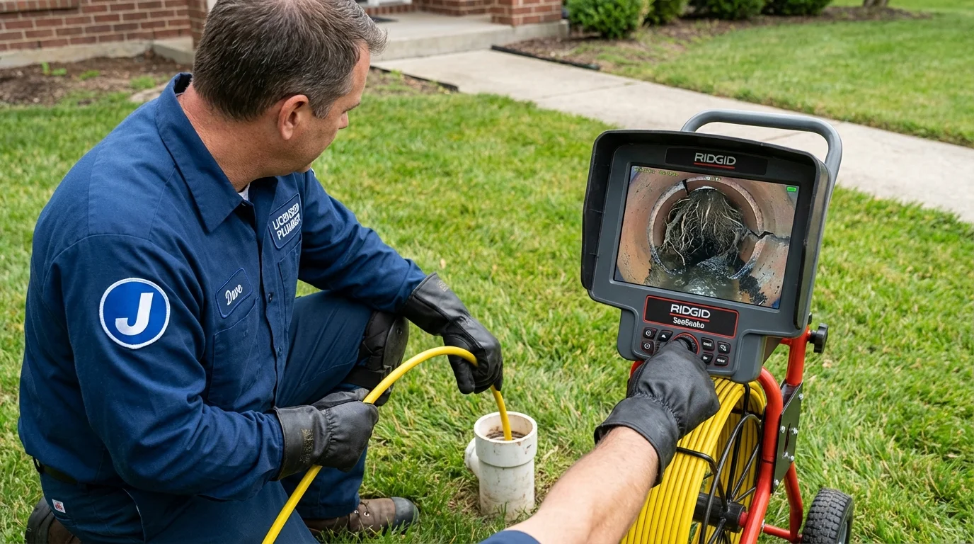 Sewer camera inspection being performed by Johns Plumbing LLC in Baton Rouge